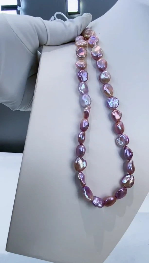 项链未镶嵌淡水珍珠Y淡水keshi项链紫罗兰多样性发一