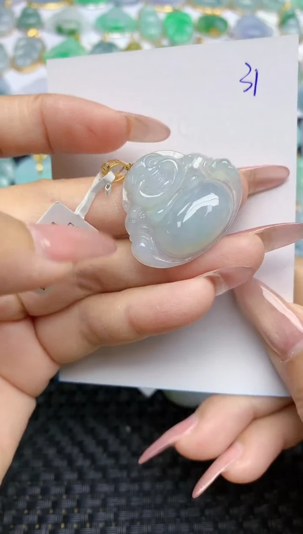 【闪购商品】翡翠颈饰18K金镶嵌天然A货翡翠 31