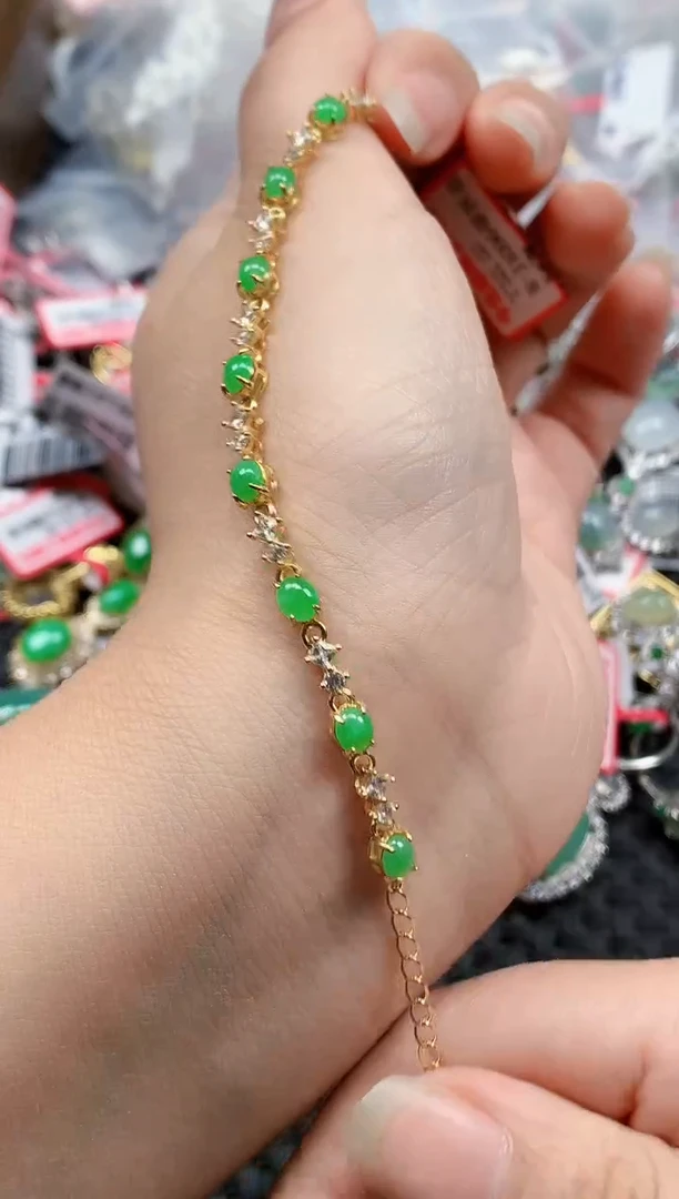 银S925镶嵌戒指翡翠天然A货缅甸翡翠