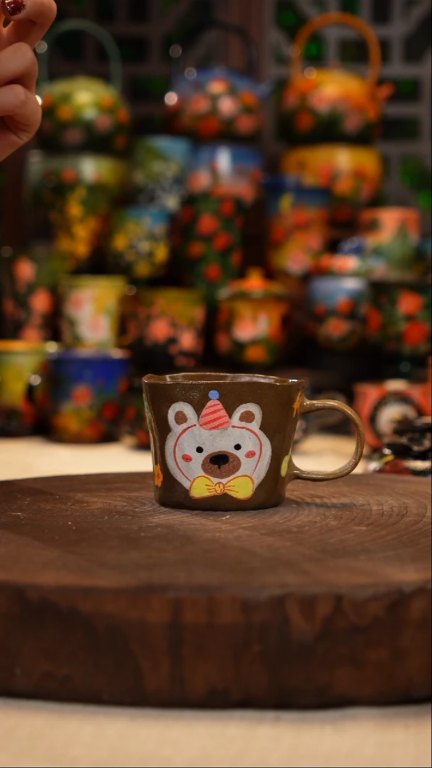 紫砂 油画釉下彩手绘