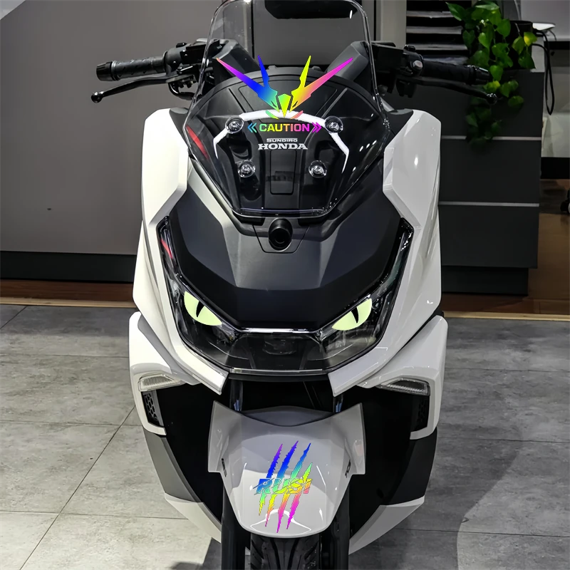 适用新大洲本田NS150GX夜光猫眼睛装饰贴纸车头高达拉花改装配件