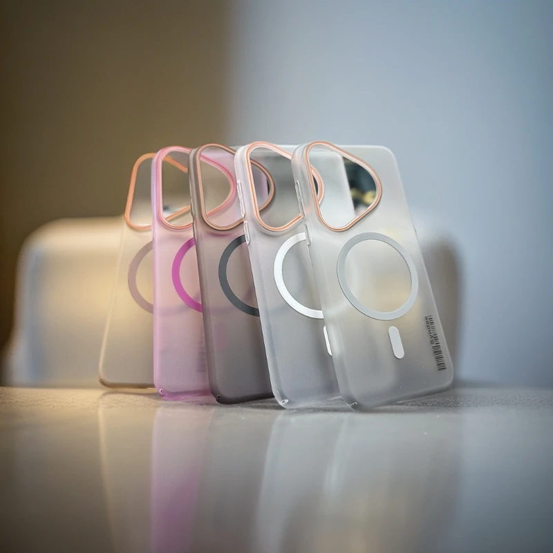 磨砂半透磁吸适用苹果华为全系列机型全包防摔手机壳ins透明