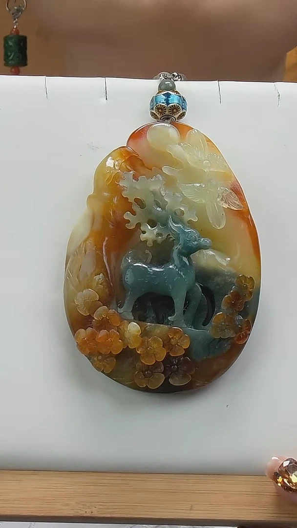 【闪购商品】岫玉挂件未镶嵌一鹿有你