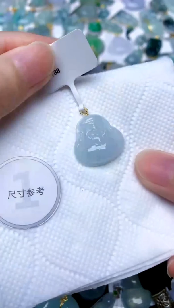 颈饰18K金镶嵌翡翠天然A货翡翠