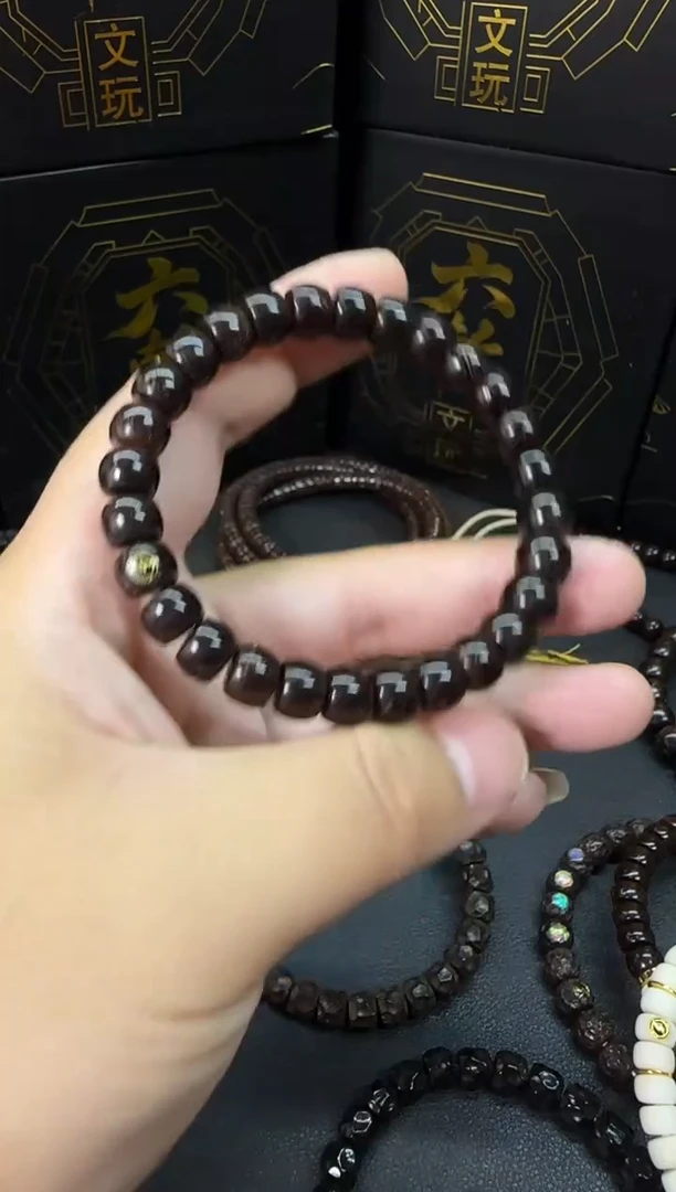 手串椰蒂印尼原生态椰蒂直切9*7mm高抛镶标款手串