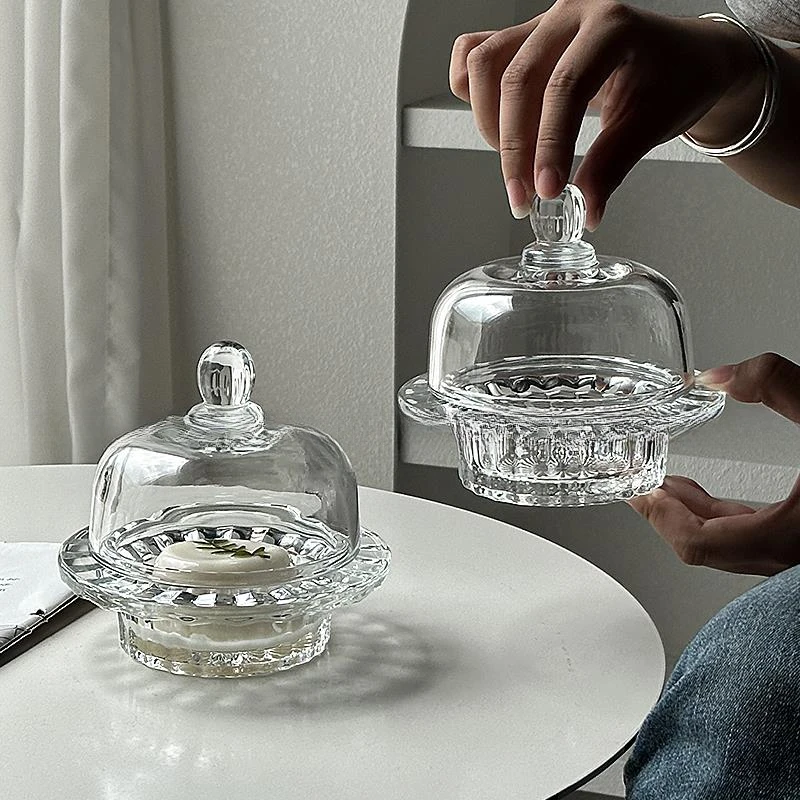 可爱ins带盖甜品盅燕窝银耳玻璃碗咖啡糖盒点心雪糕碗精致糖果蛊