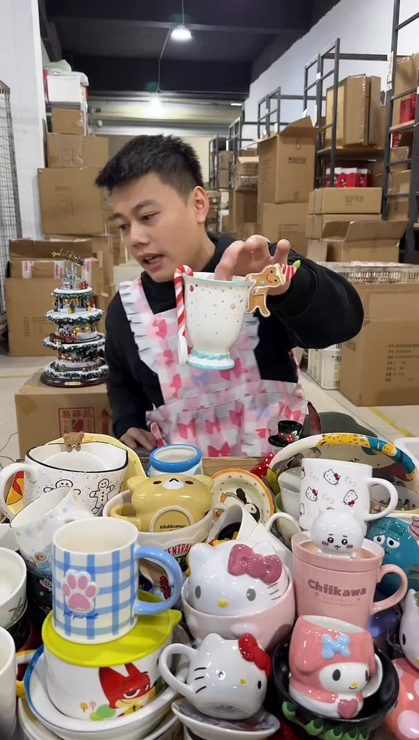 瓷片姜饼人一杯一勺