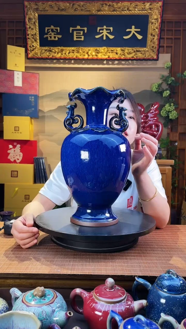 摆件大宋官窑【祥和樽】重磅收藏柴烧星空釉