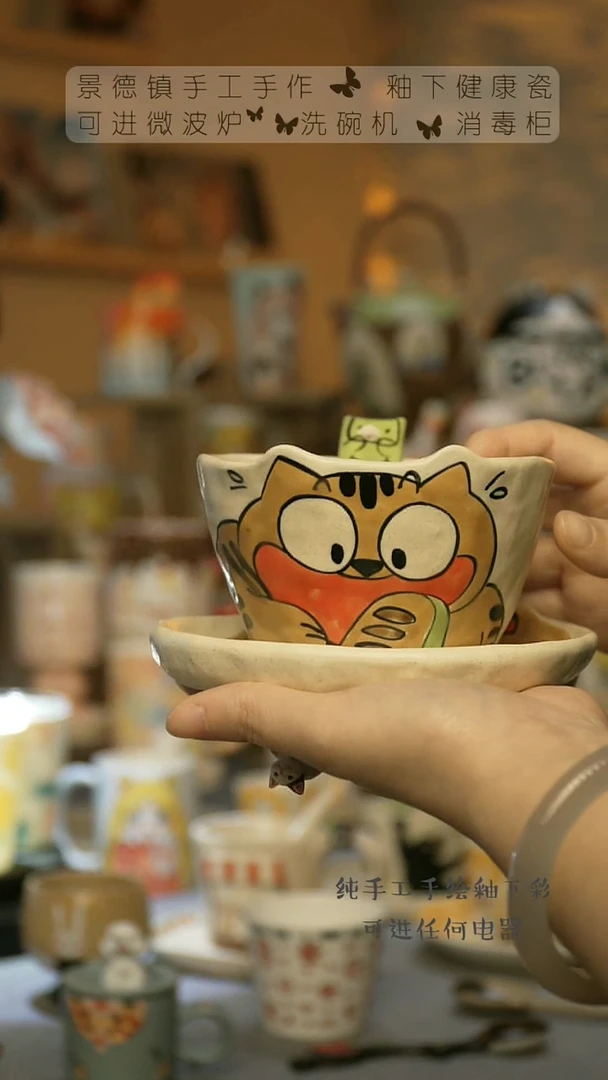 【闪购商品】杯景德镇陶瓷高温釉下彩&A861