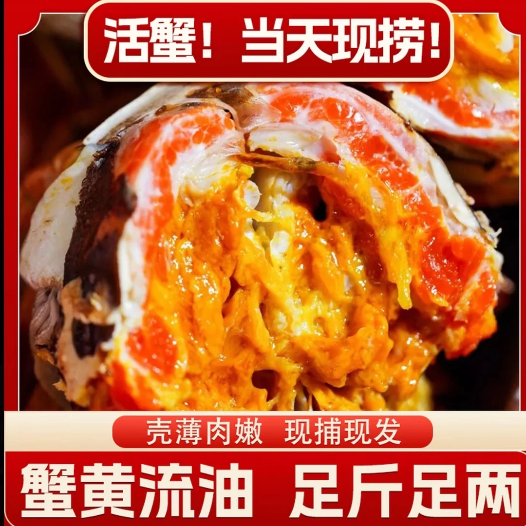 【活蟹】江苏大闸蟹公蟹3两+母蟹2.5两4对8只送4只顺丰包邮