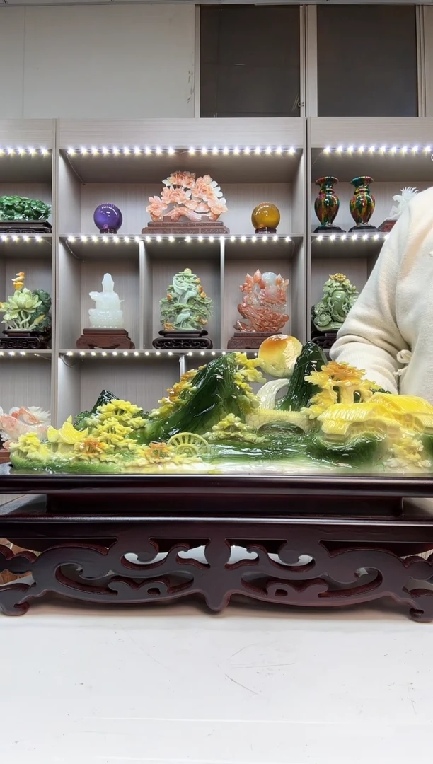 石材天然石材家居摆件办公室客厅玄关高档摆件