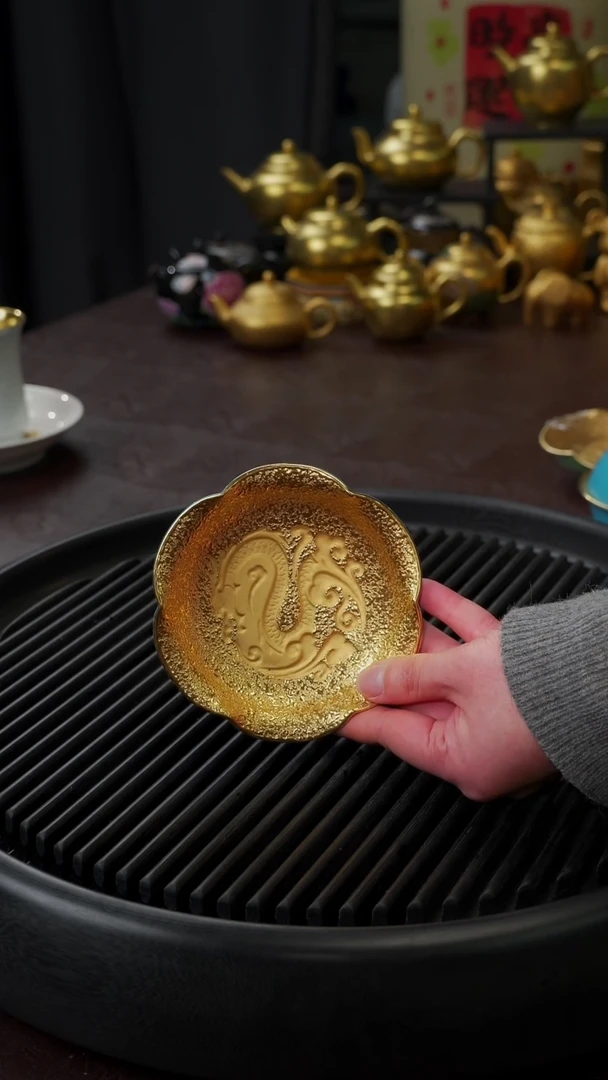 【闪购商品】杯【宜景窑松石蓝鎏金】杯碟