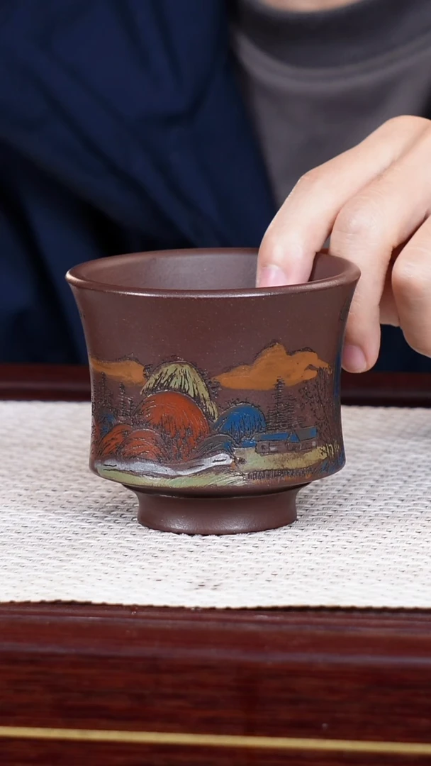 茶杯紫砂宜兴原矿紫砂 全手工制作