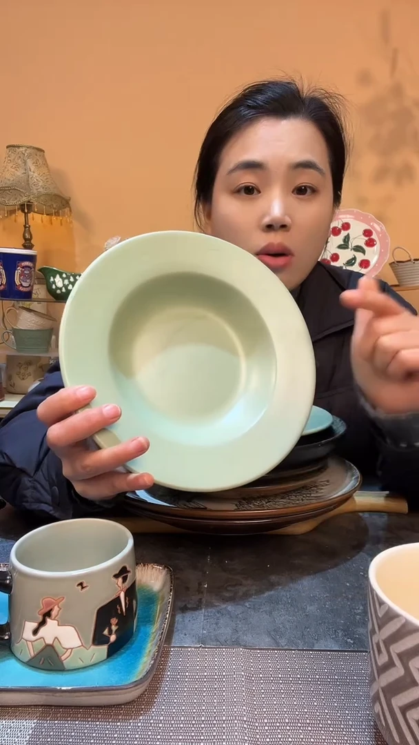 瓷片9英寸草帽盘 微瑕介意勿拍