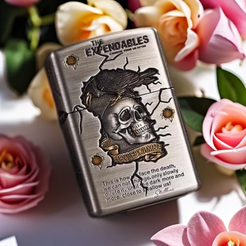 【老李推荐】zippo打火机敢死队黄铜套壳熏银DYJ1