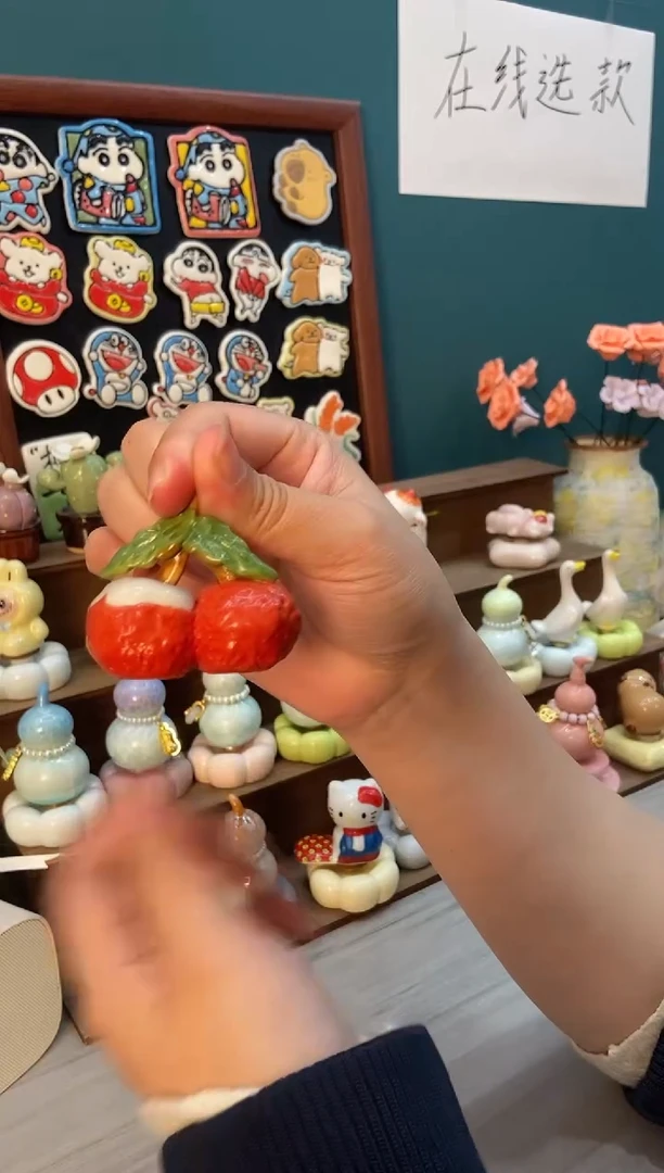 摆件陶荔枝景德镇陶瓷摆件1个装