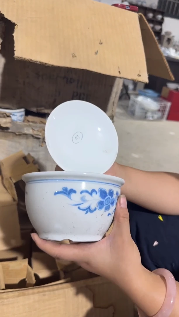 摆件蓝海棠炖盅600毫升微瑕请慎拍