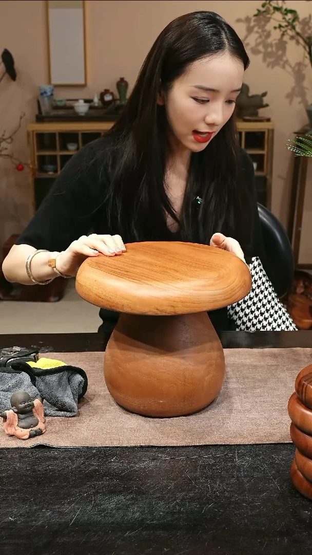 木香樟木实木蘑菇凳100