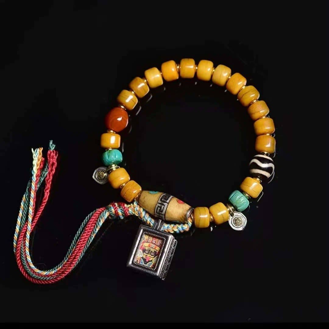 925银手镯 扎基女财神珠珠手链手串