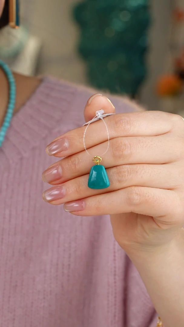 【闪购商品】绿松石吊坠(不含链)18K金镶嵌1