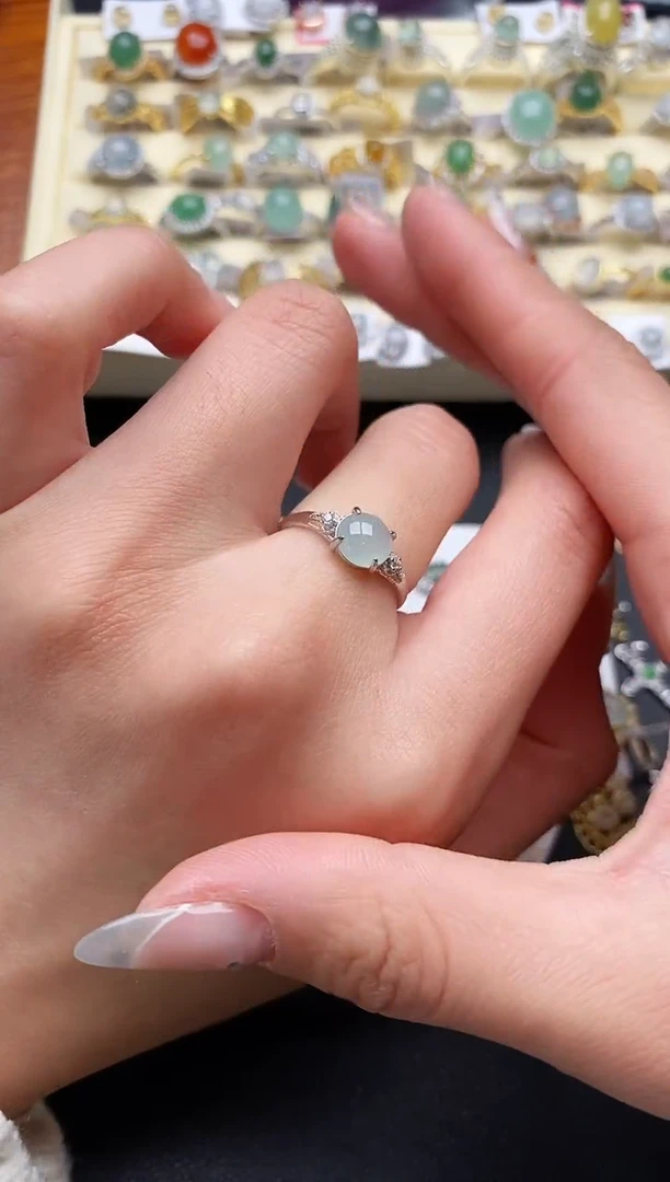 【闪购商品】翡翠戒指银S925镶嵌1111111+8