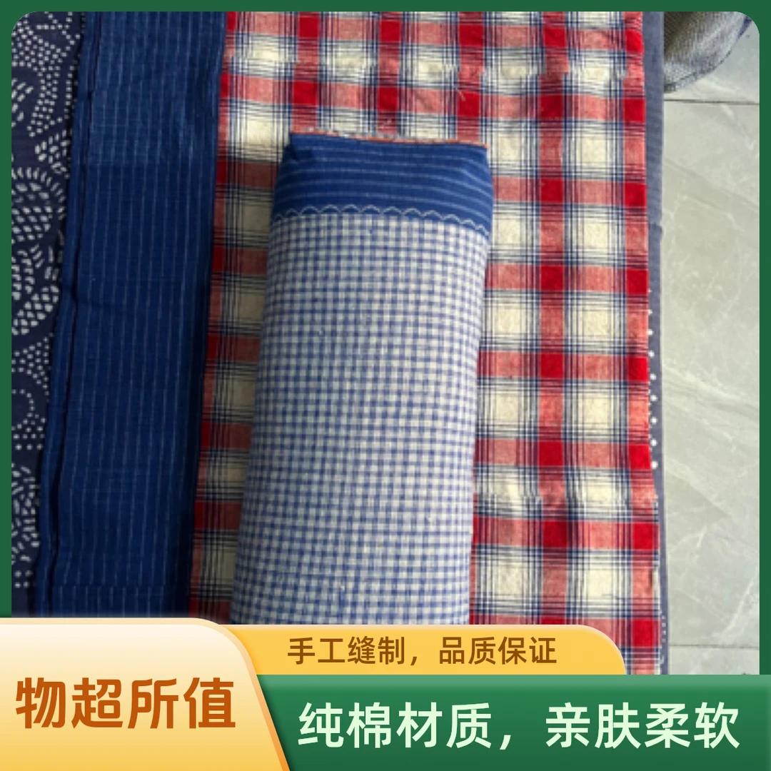 民族风手工格子家用吸汗枕芯枕套荞麦枕头多功能成人单人内胆