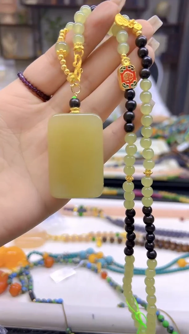 和田玉未镶嵌毛衣链DIY款M570