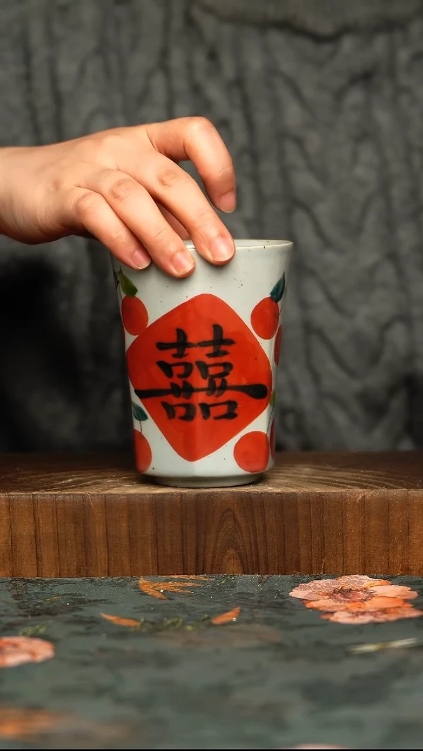 杯釉下彩手工手绘同款陶器