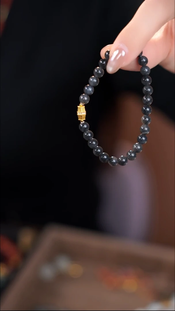 18K金镶嵌手链和田玉@