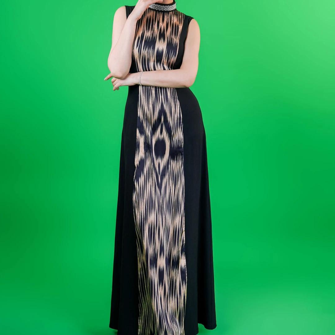 民族风复古艾特莱斯气质显瘦连衣裙2025新款(送沙体）