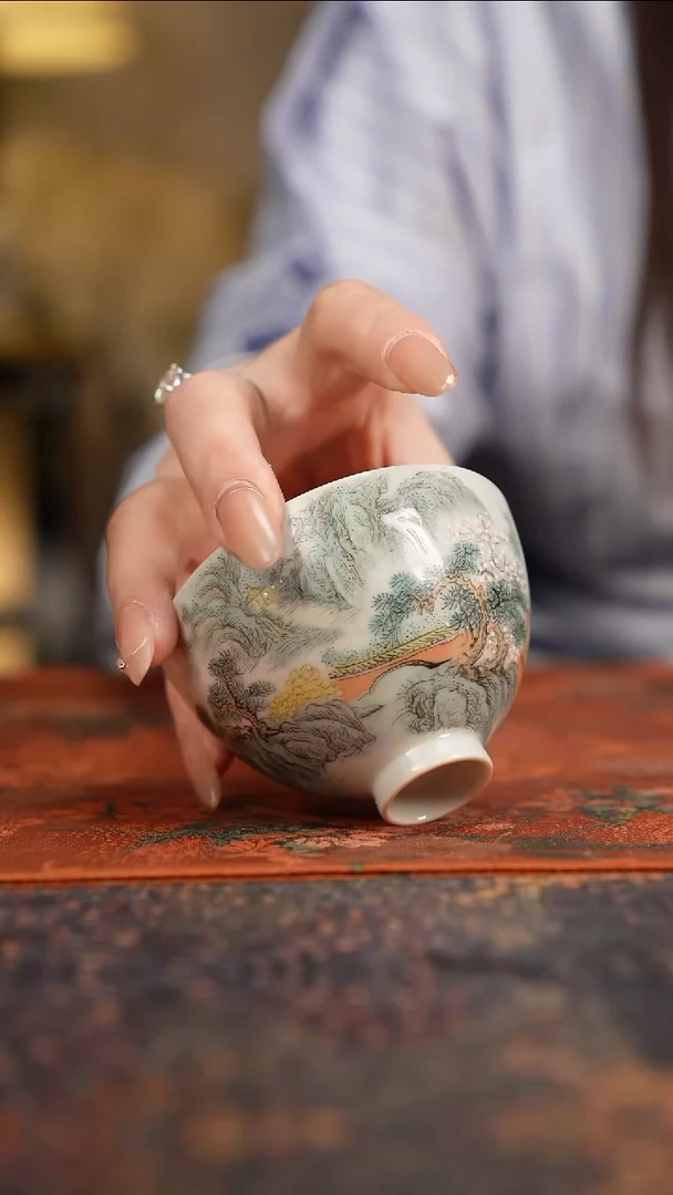 景德镇陶瓷杯碗柴烧多人