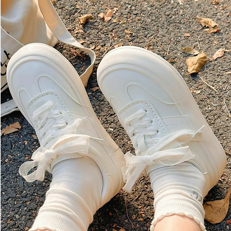 Moleubak厚底增高小白鞋女2025新款夏季百搭配裙子休闲运动板鞋女