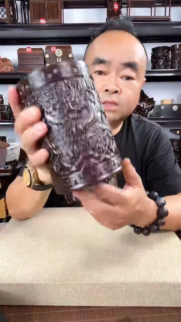 木龙笔筒老李红木工艺品