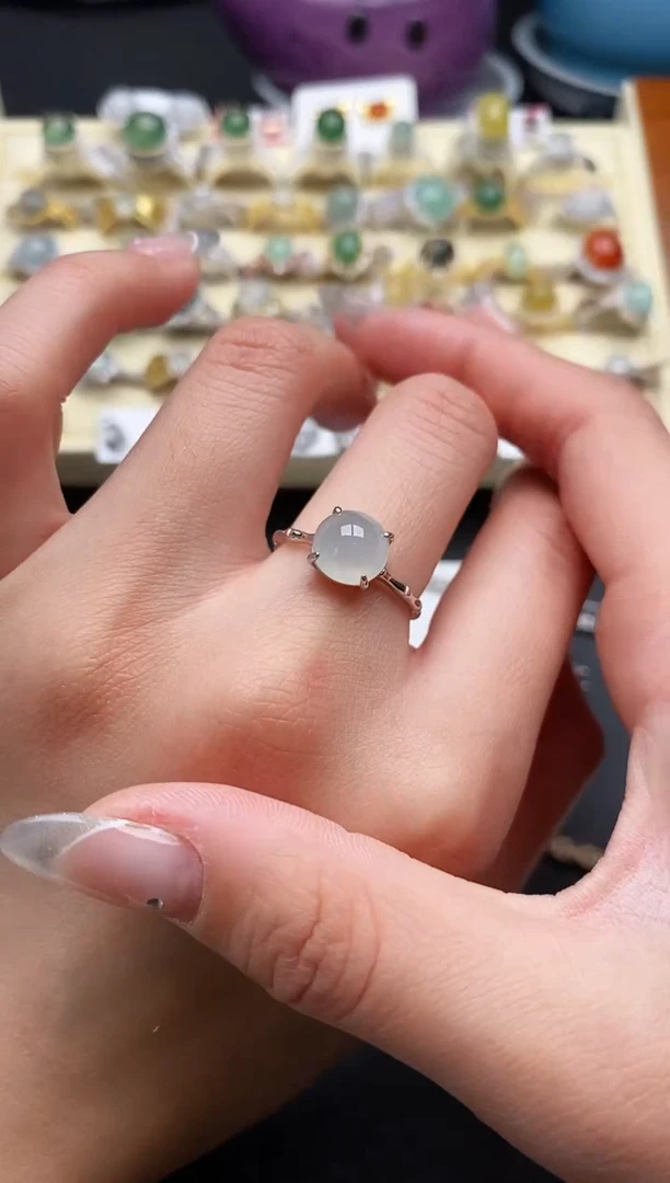 【闪购商品】翡翠戒指银S925镶嵌111111111+8