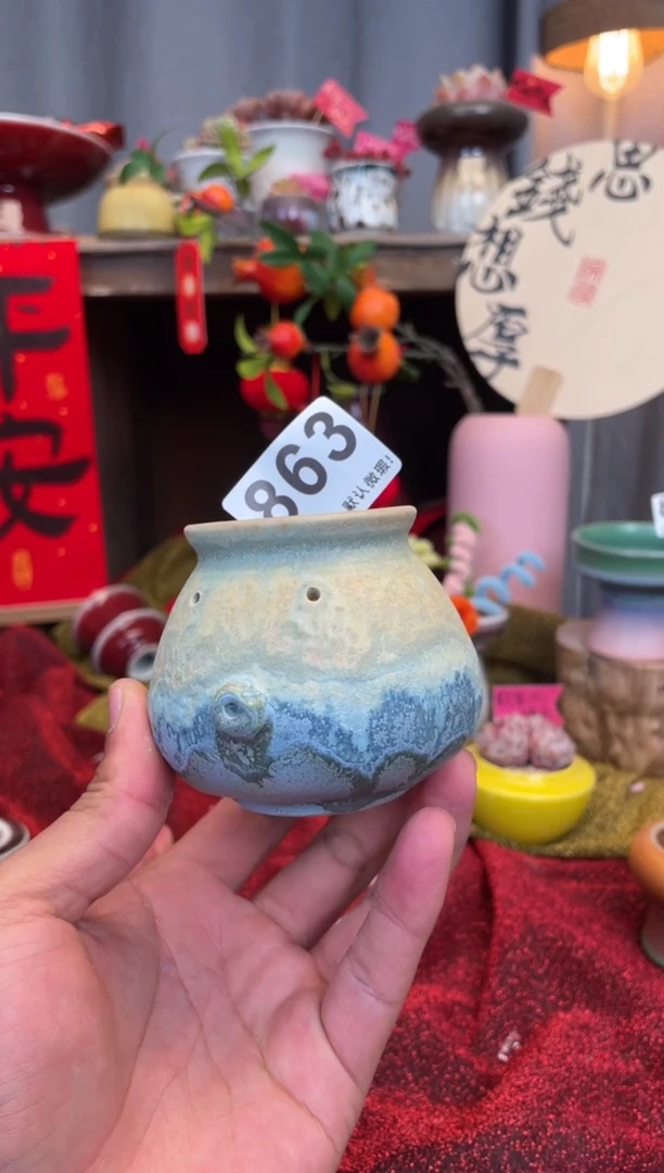 【闪购商品】摆件863小芳手工花盆 默认微瑕