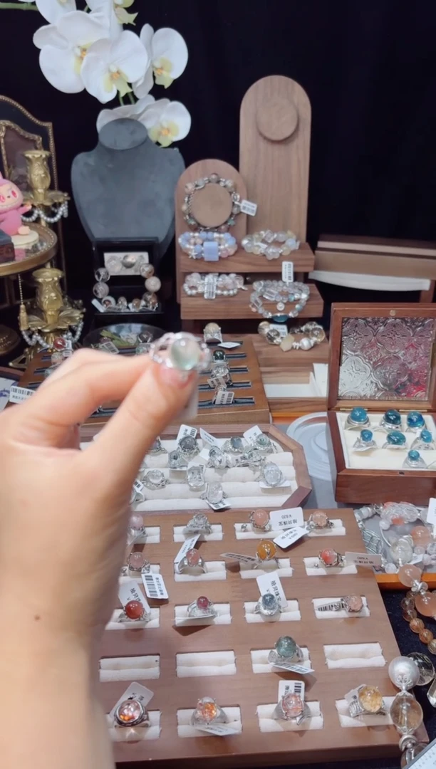 【闪购商品】水晶手链银S925镶嵌幽灵戒指