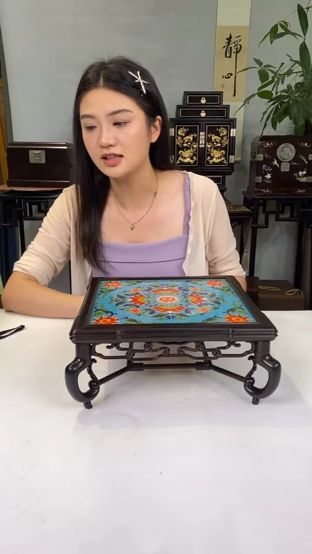 红酸枝木类端景台大红酸枝底座