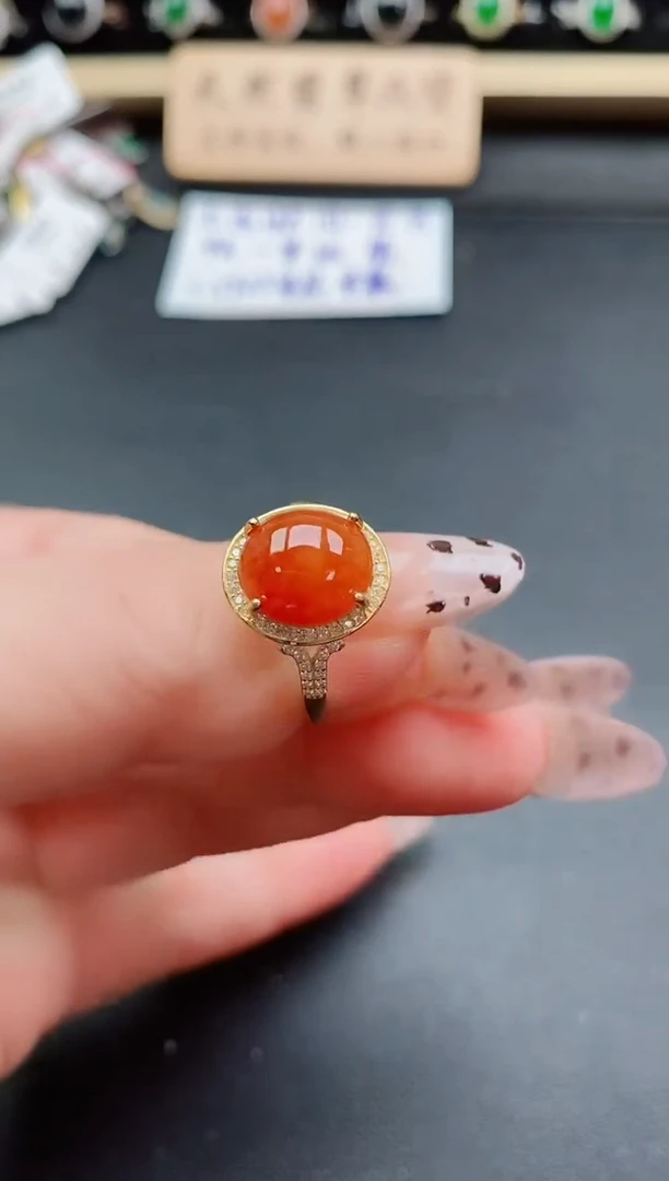 银S925镶嵌戒指翡翠1
