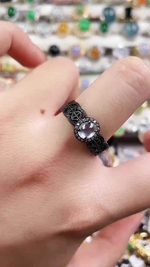 银S925镶嵌戒指翡翠103