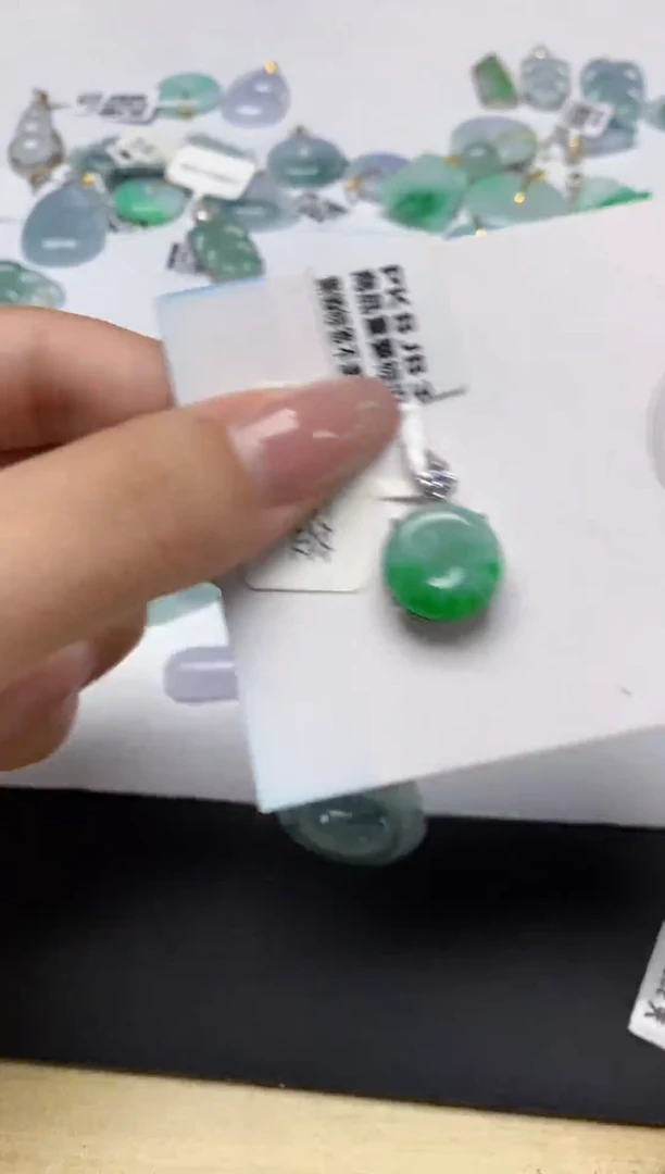 颈饰银S925镶嵌翡翠天然缅甸a货翡翠百元以上9元证书费自理