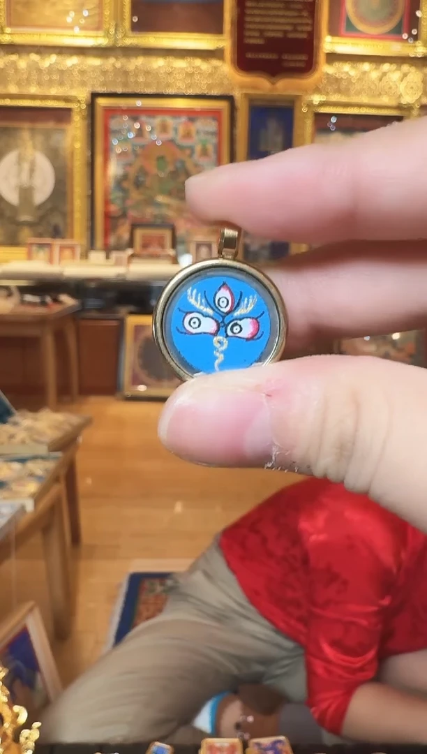 吊坠1.5黑财 热贡纯手绘唐卡