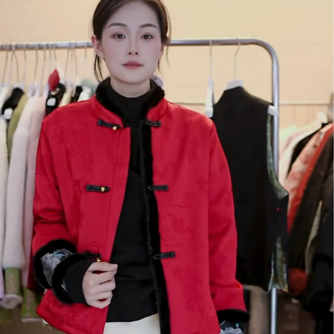 新中式女装红色中国风复古