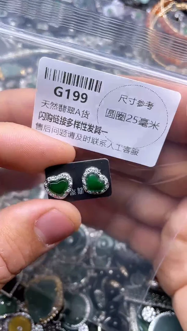 【闪购商品】翡翠颈饰未镶嵌G199耳钉