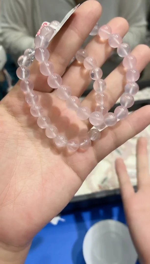水晶手链未镶嵌MJJZBXL3966星光粉水晶手串8+多样性发一