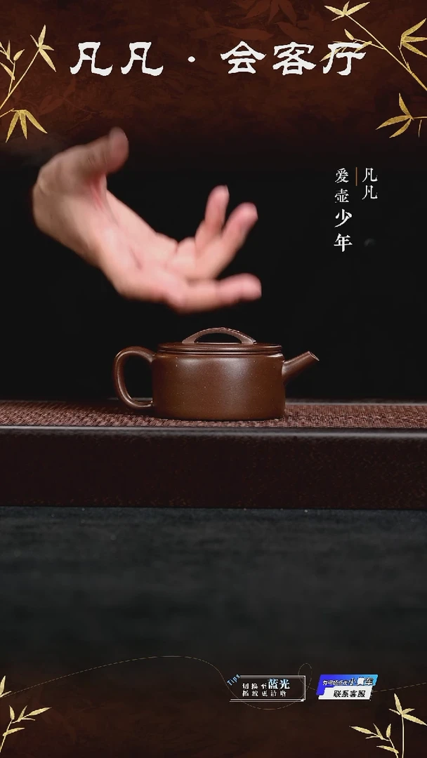 茶壶紫砂凡凡会客厅&潘俊昌27 直嘴汉瓦紫泥170cc