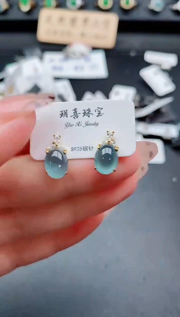 银S925镶嵌戒指翡翠1