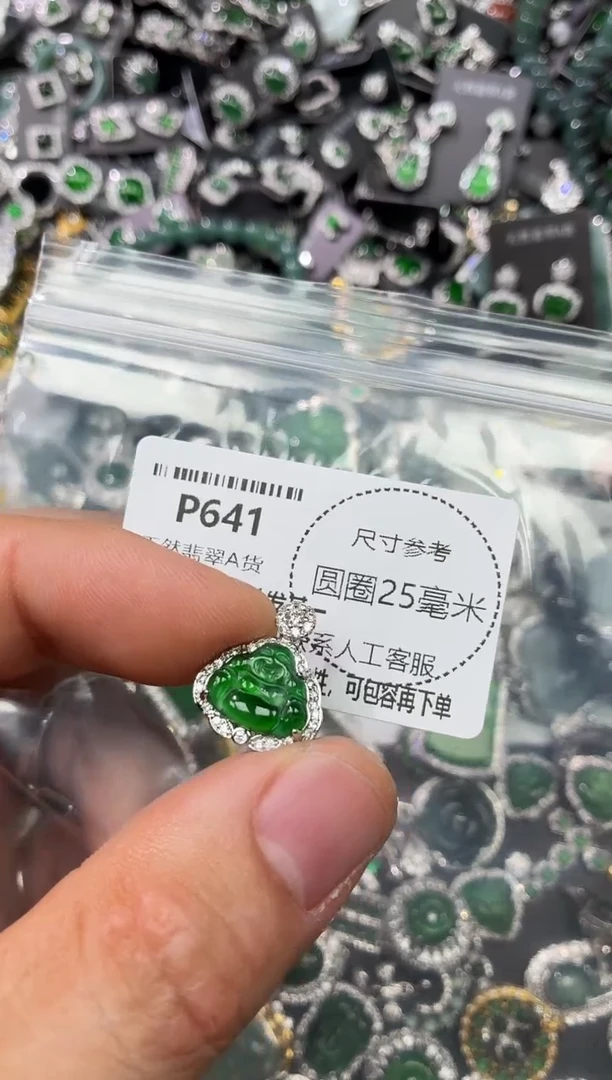 翡翠未镶嵌颈饰P641吊坠