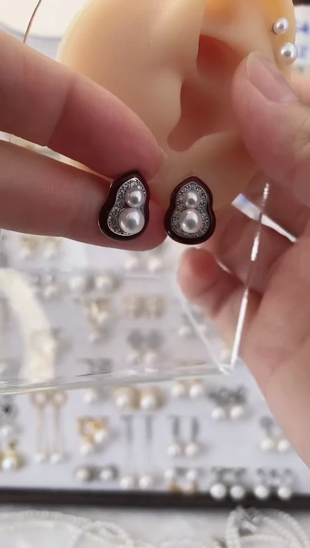 合金耳饰淡水珍珠06极光