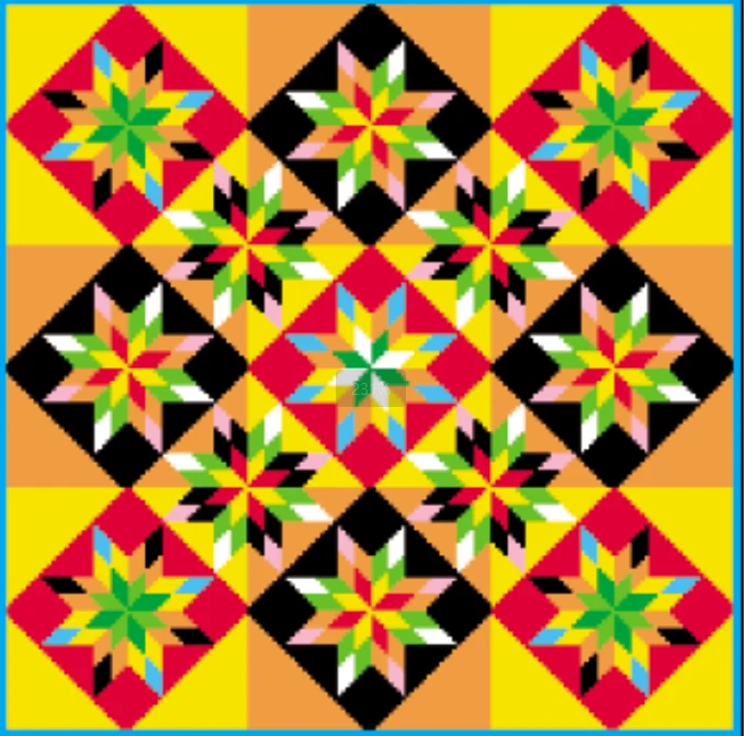 八角花系列正品青苹果十字绣手工绣彩色三股线绣不褪色全绣