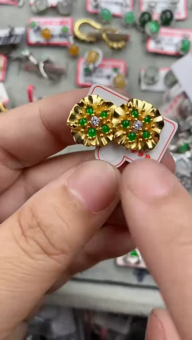 银S925镶嵌戒指翡翠1414   1